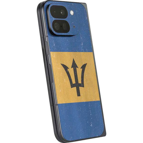 Barbados Flag Distressed Google Pixel 9 Pro Fold Skin
